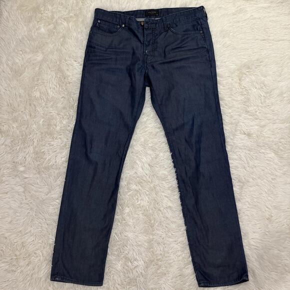 Ted Baker Paris Jeans Size 34R Stylish Skinny Blue Zipper Hems CA25459 RN95229 - Picture 1 of 16